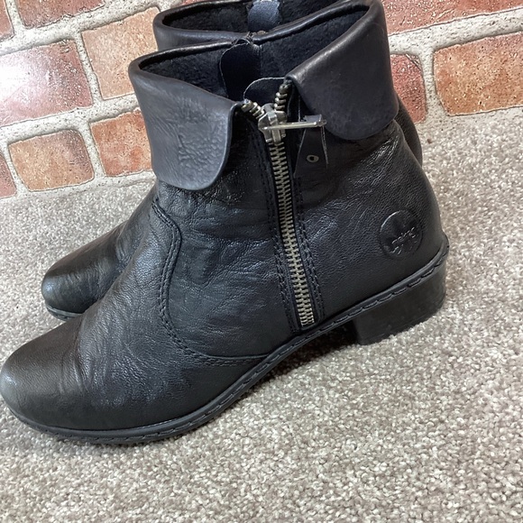 Rieker Y07A8 womens black ankle boots size 36 eu size 5.5 - 6 US - Picture 4 of 9